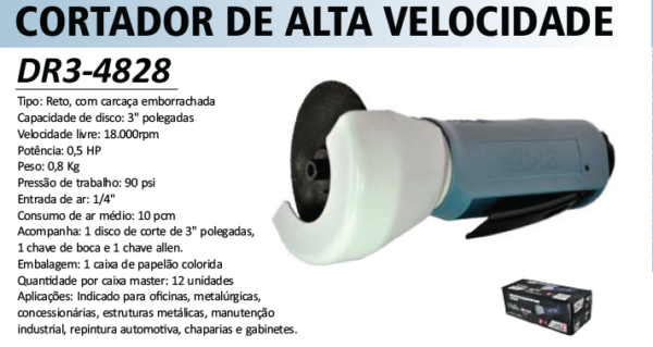 DR3-4828 Cortador de Alta Velocidade   Disco 3" 0,5 HP