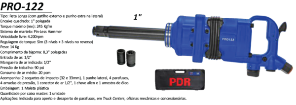 PRO-122 Chave de Impacto 1" 245 Kgfm  LONGA