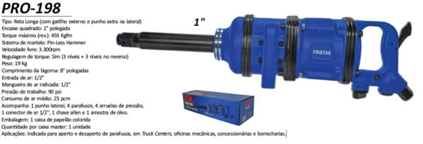 PRO-198 Chave de Impacto 1" 455 Kgfm   LONGA