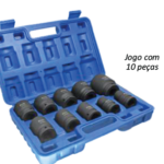 PRO-1946K   Jogo de Soquetes curto 3/4" 10 pçs na maleta