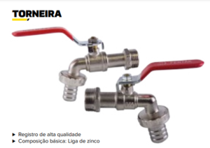 REGISTRO ESFERA EM LIGA DE ZINCO 1/2 COD 7003