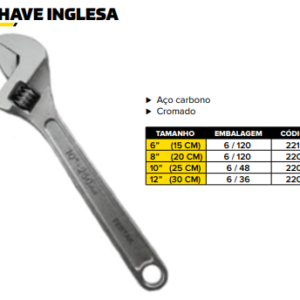 CHAVE INGLESA 06 COD 2214