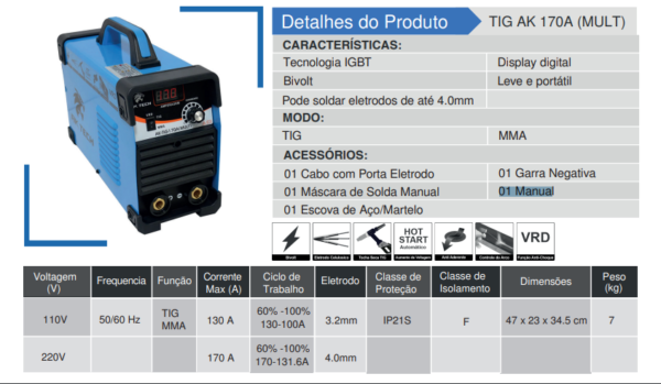 AK-TIG/MMA 170A   lift ARC - Image 2