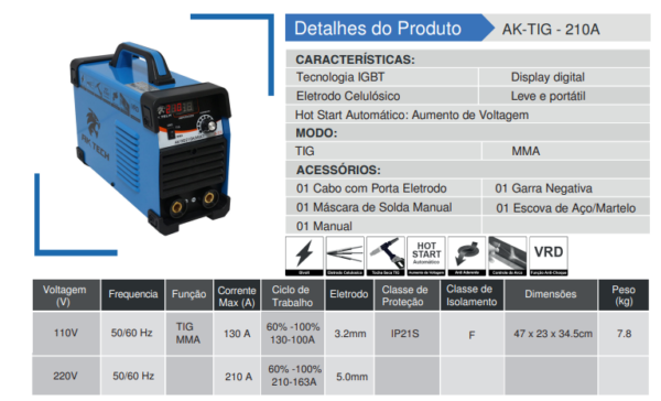 AK-TIG/MMA 210A  lift ARC - Image 2