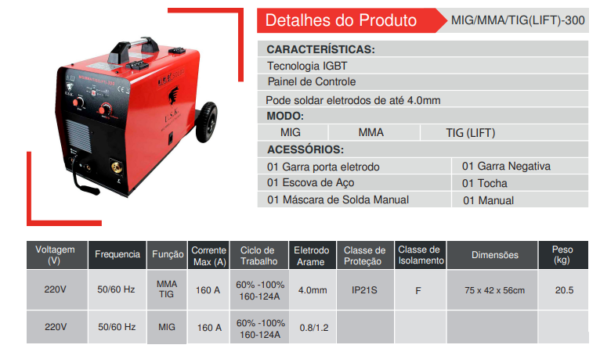 MIG/MMA/TIG - 300   Multi Proca MIG/MMA/TIG(LIFT) - Image 2